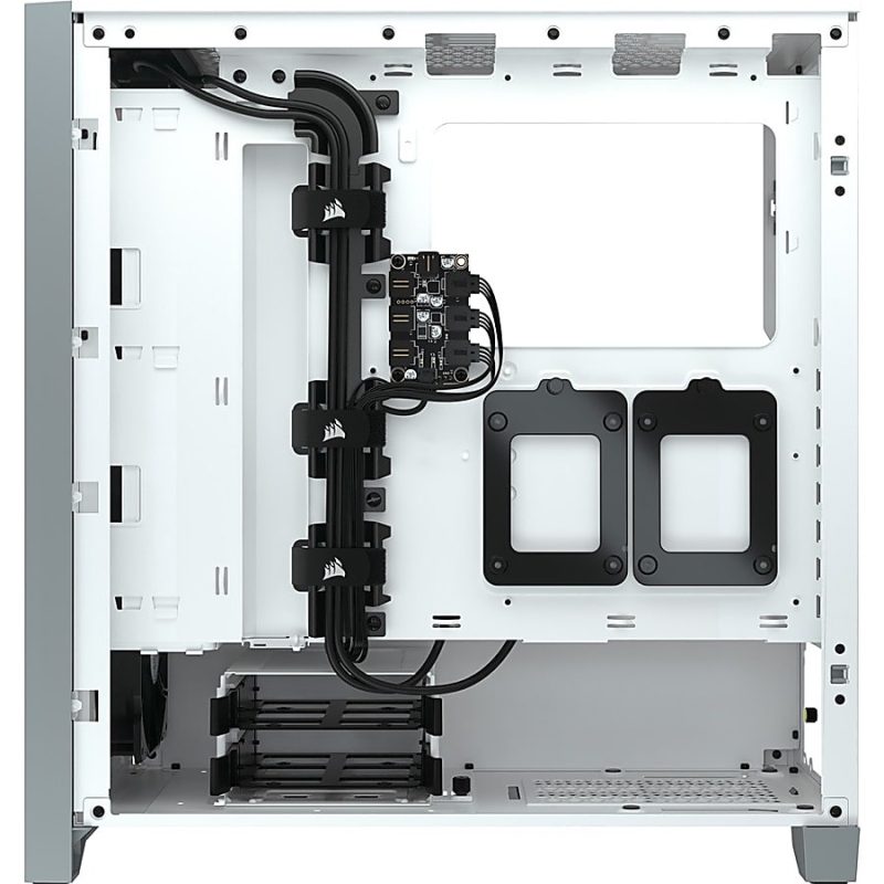 Corsair iCUE 4000X RGB Tempered Glass Mid-Tower ATX Case - White - Mid-tower - White - Tempered Glass, Steel, Plastic - 4 x Bay - 3 x 4.72" x Fan(s) Installed - 0 - ATX Motherboard Supported - 17.20 lb - 6 x Fan(s) Supported - Image 11