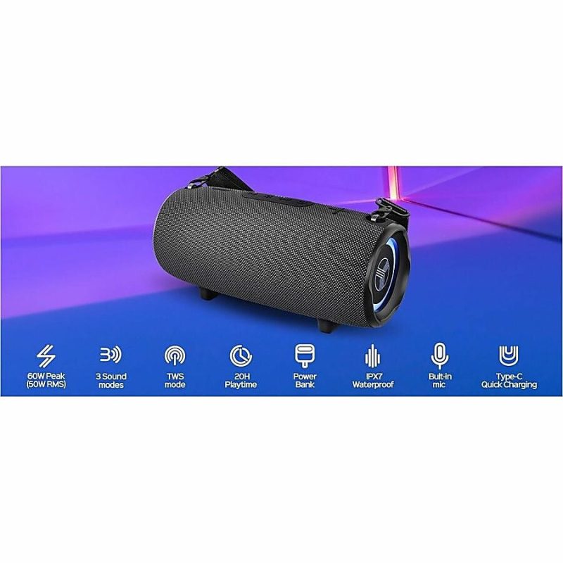 Treblab HD-Max Portable Bluetooth Speaker System - 50 W RMS - Black - 30 Hz to 16 kHz - TrueWireless Stereo - Battery Rechargeable - Image 10