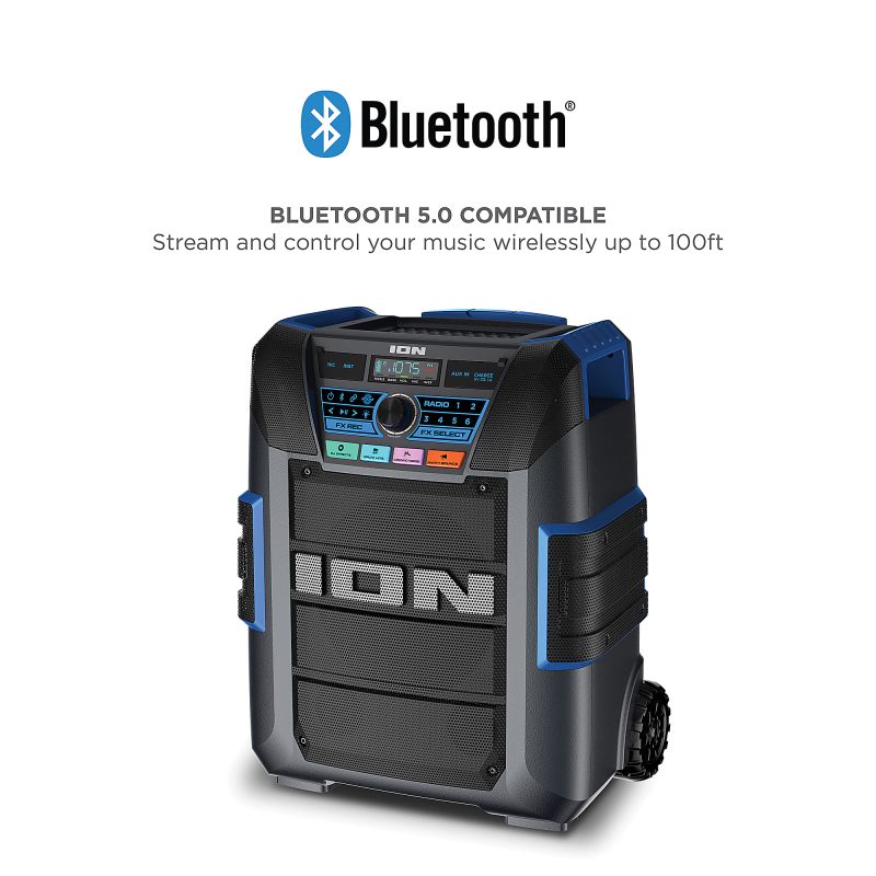 ION Explorer Portable Bluetooth All-Weather Speaker With Microphone, Stereo-Link And Premium 5-Speaker Sound, XL, Black, IPA150X - Image 9