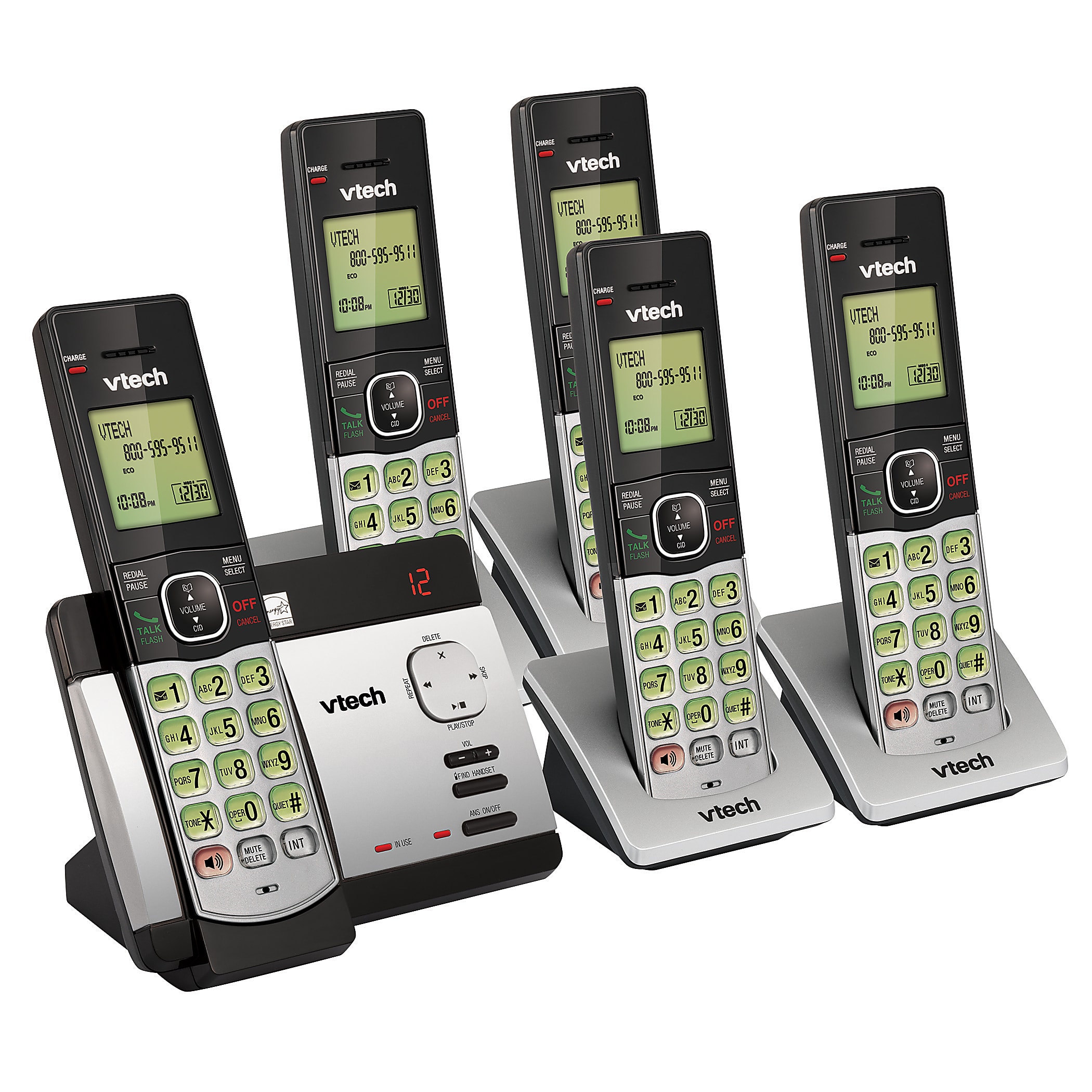 VTech® CS5129-5 5-Handset DECT 6.0 Cordless Phone System With Digital Answering System, 80-0200-00 - Image 3