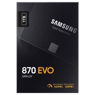 Samsung 870 EVO Internal Solid State Drive, 1TB, SATA III, MZ-77E1T0B/AM