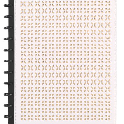 TUL® Discbound Notebook With Die-Cut Leather Cover, Letter Size, Narrow Ruled, 60 Sheets, Pink/Rose Gold