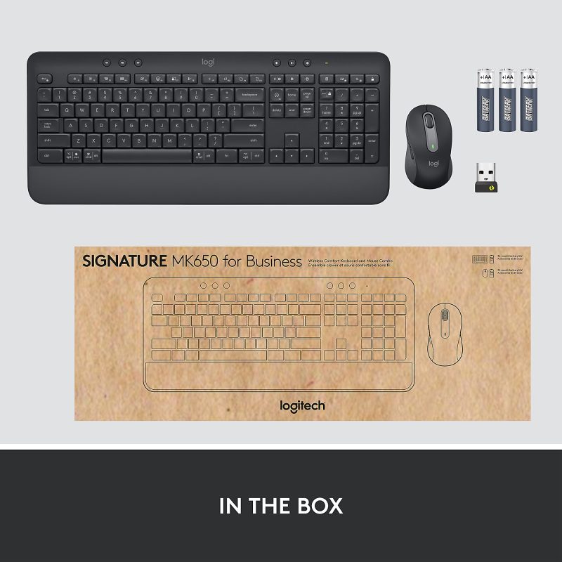 Logitech Signature MK650 Combo For Business Wireless Mouse and Keyboard Combo, Graphite - Image 10