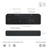 Logitech® MX Keys S Wireless Keyboard And Mouse Combo With Palm Rest, Full Size, 22% Recycled, Black, 920-012274 - Image 6