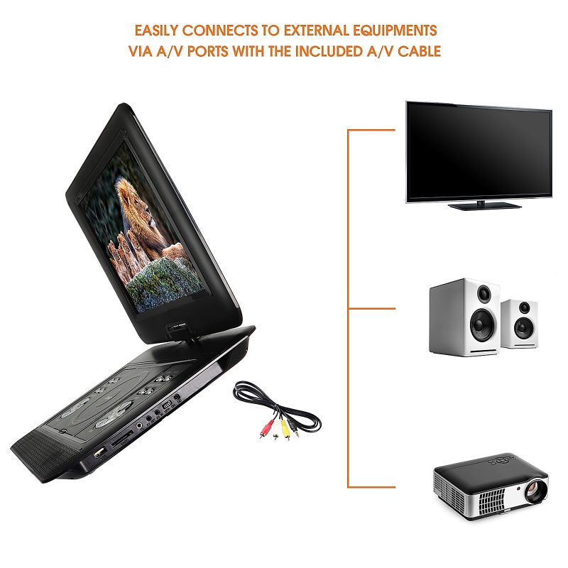 Trexonic Portable 14.1" DVD Player With Screen - Image 8