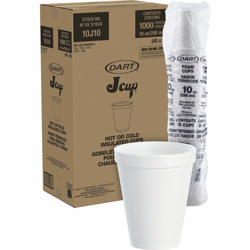 Dart® Insulated Foam Drinking Cups, White, 10 Oz, Case Of 1,000 Cups - Image 2