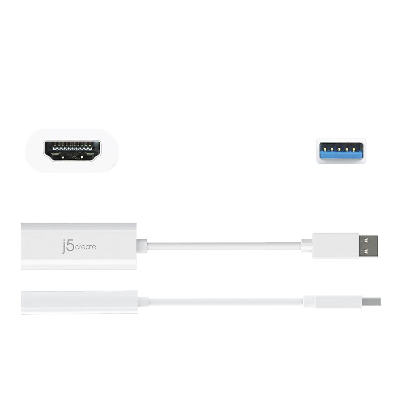 j5create JUA254 USB 3.0 to HDMI™ External Video Adapter, White - Image 2