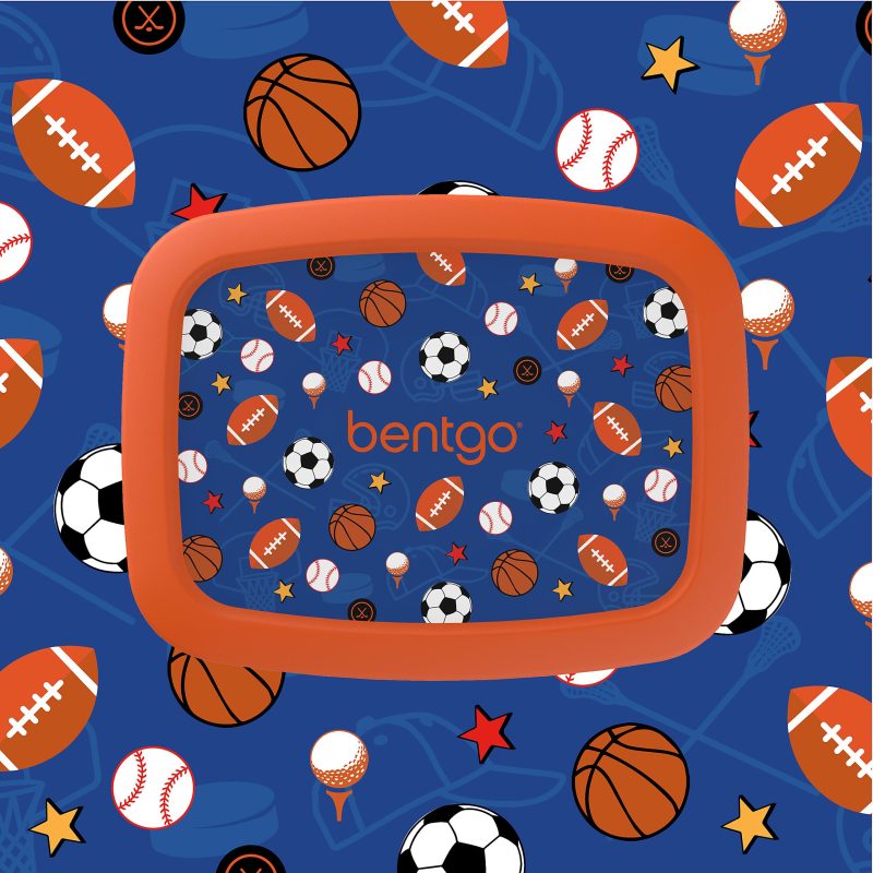 Bentgo Kids Prints 5-Compartment Lunch Box, 2"H x 6-1/2"W x 8-1/2"D, Sports - Image 7