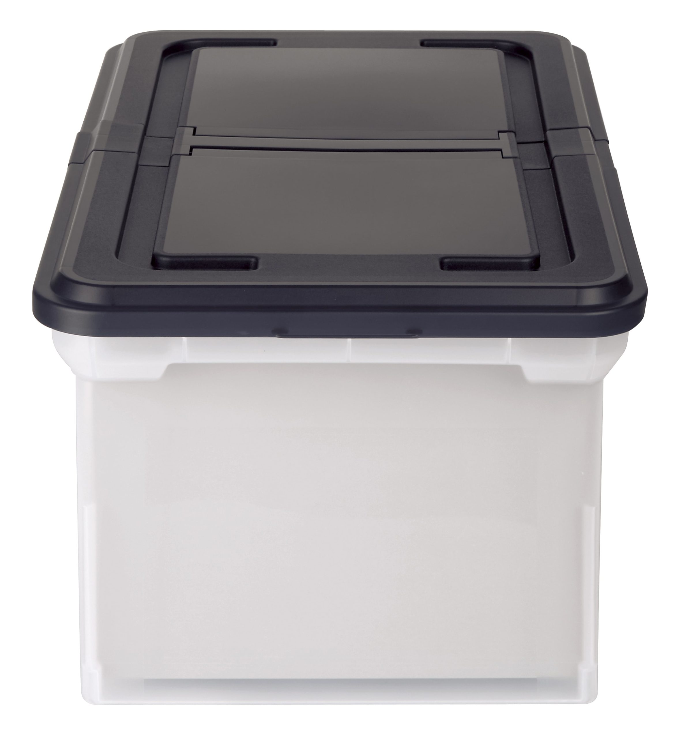 Office Depot® Brand Stackable File Tote Box, Letter Size, 10-7/10"H x 22-4/5"D x 13-7/10"W, Clear/Black - Image 3