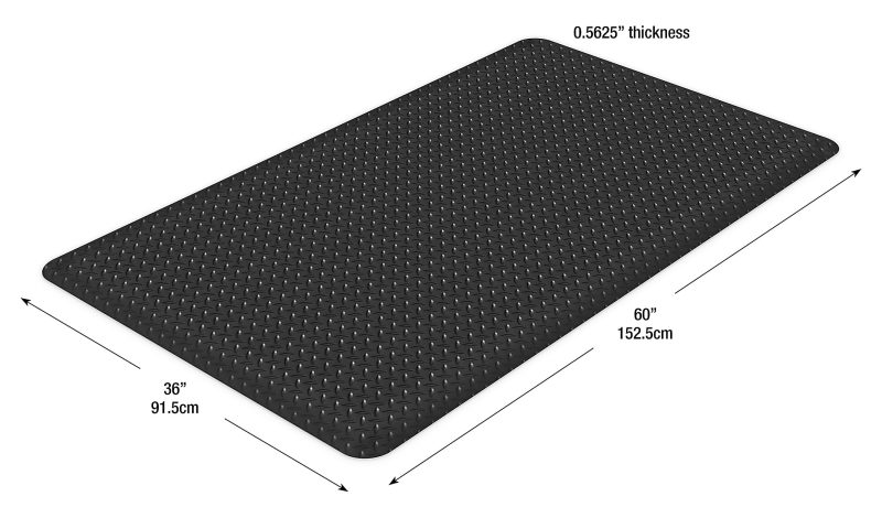 Apache Mills K-Marble Foot Anti-Fatigue Mat, 36" x 60", Black/White - Image 2
