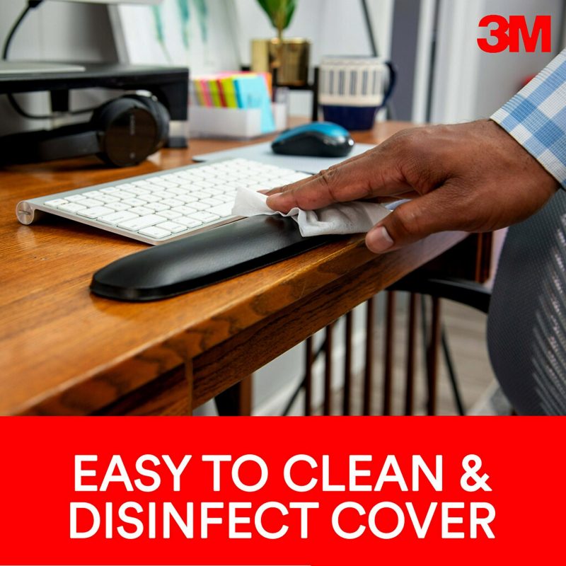 3M™ Large Gel Wrist Rest For Keyboards, 19"H x 0.8"W x 2.8"D, Black - Image 4