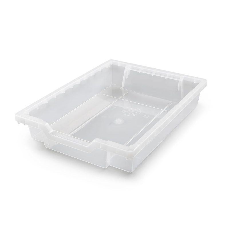 Gratnells Shallow F1 Tray, Heavy Duty School, Industrial & Utility Bins, 12.3" x 16.8" x 3", Translucent, Pack 8 - Image 2