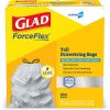 CloroxPro™ Glad ForceFlex Tall Kitchen Drawstring Trash Bags, 13 Gallon, Grey, Box Of 100