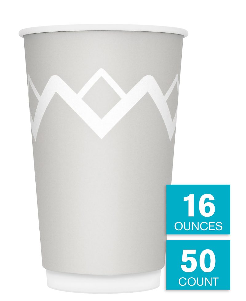 Highmark® Insulated Hot Cups, 16 Oz, 42% Recycled, Gray/White, Pack Of 50 - Image 3
