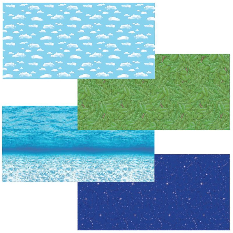 Pacon® Fadeless Bulletin Board Art Paper, 48" x 12', Lite Blue, Pack Of 4 Rolls - Nature Assortment