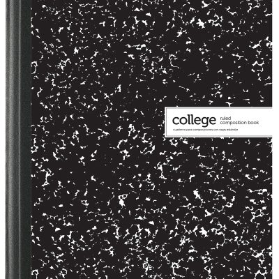 Office Depot® Brand Composition Books, 7-1/2" x 9-3/4", College Ruled, 100 Sheets, Black/White, Case Of 24 Notebooks