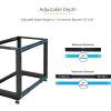 StarTech.com 15U Open Frame Rack - 4 Post - 22-40 in. Adjustable Depth - 1200 lbs Weight Capacity - Includes Casters (4POSTRACK15U) - Image 2