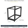 StarTech.com 15U Open Frame Rack - 4 Post - 22-40 in. Adjustable Depth - 1200 lbs Weight Capacity - Includes Casters (4POSTRACK15U) - Image 3