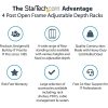 StarTech.com 15U Open Frame Rack - 4 Post - 22-40 in. Adjustable Depth - 1200 lbs Weight Capacity - Includes Casters (4POSTRACK15U) - Image 4