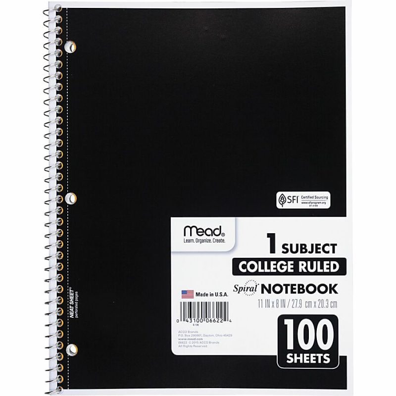 Mead® Spiral Notebooks, 1 Subject, College Ruled, 100 Sheets, Assorted, Pack Of 12 - Image 3