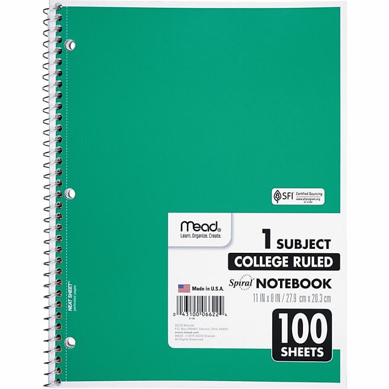 Mead® Spiral Notebooks, 1 Subject, College Ruled, 100 Sheets, Assorted, Pack Of 12 - Image 4