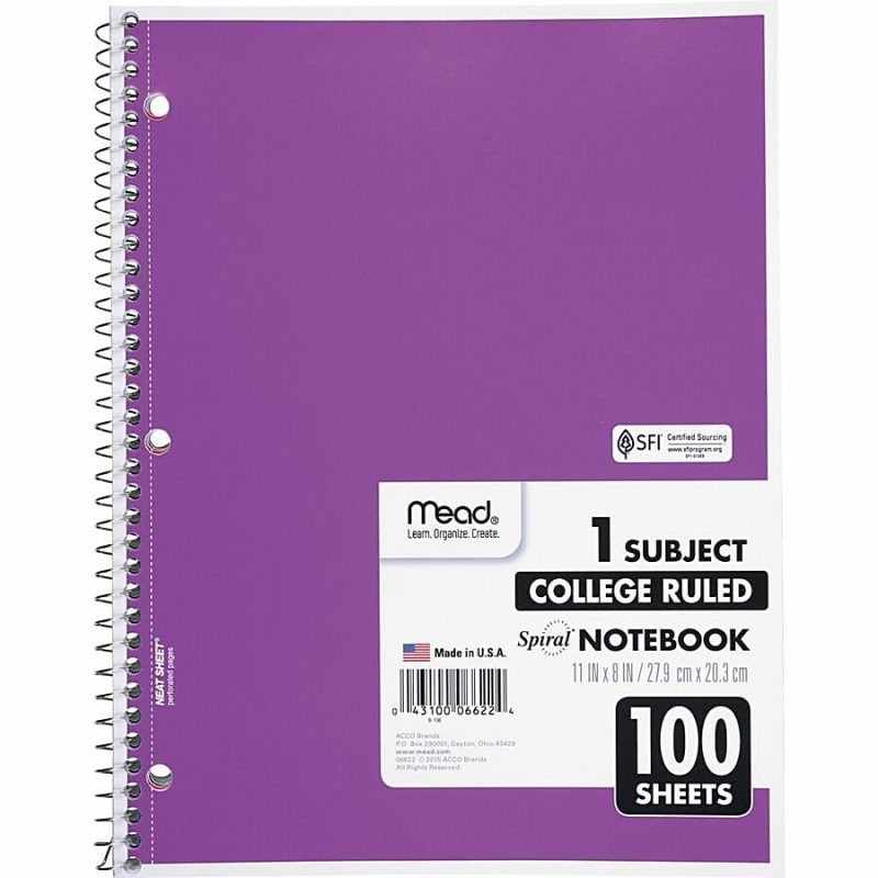 Mead® Spiral Notebooks, 1 Subject, College Ruled, 100 Sheets, Assorted, Pack Of 12 - Image 5