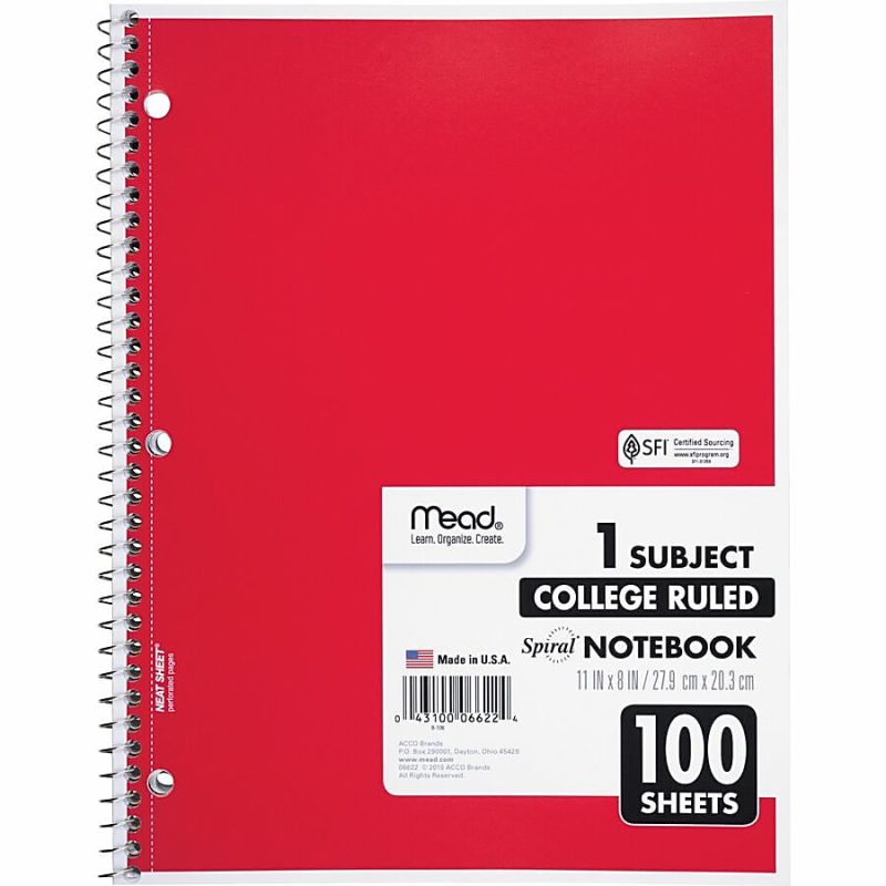 Mead® Spiral Notebooks, 1 Subject, College Ruled, 100 Sheets, Assorted, Pack Of 12 - Image 6