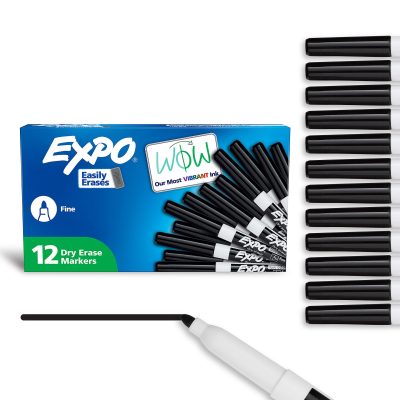 EXPO® Low-Odor Dry-Erase Markers, Fine Point, Black, Pack Of 36 - Black,12