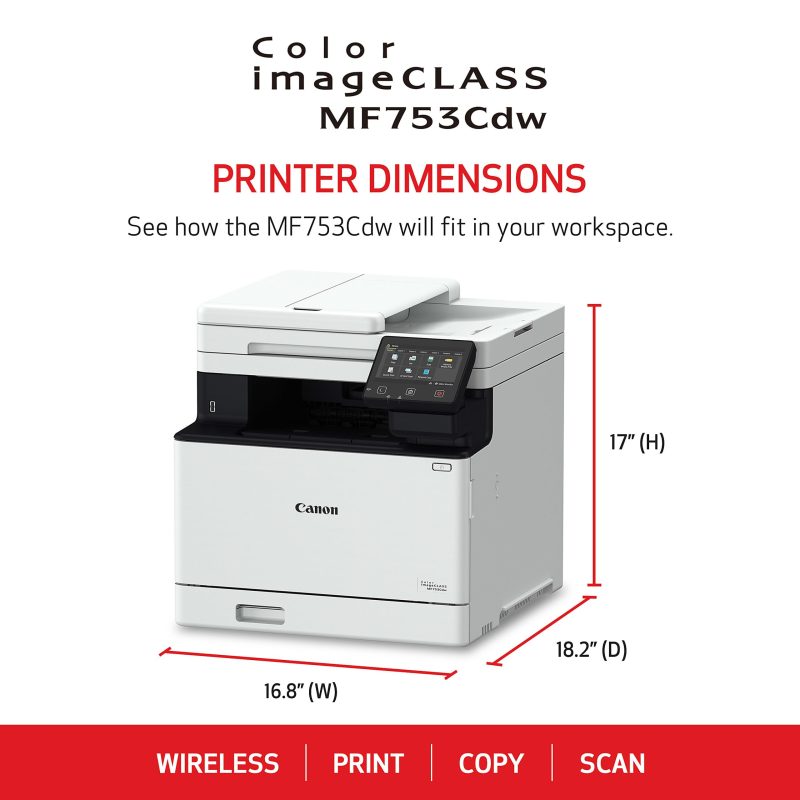 Canon® imageCLASS® MF753Cdw Wireless Laser All-In-One Color Printer - Image 2