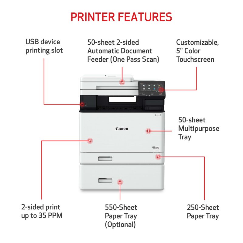 Canon® imageCLASS® MF753Cdw Wireless Laser All-In-One Color Printer - Image 3