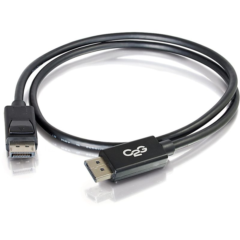 C2G 10ft 8K DisplayPort Cable with Latches - M/M - DisplayPort for Notebook, Monitor, Audio/Video Device - 10 ft DisplayPort Male 4K to 8K Digital Audio/Video - Black - Image 5