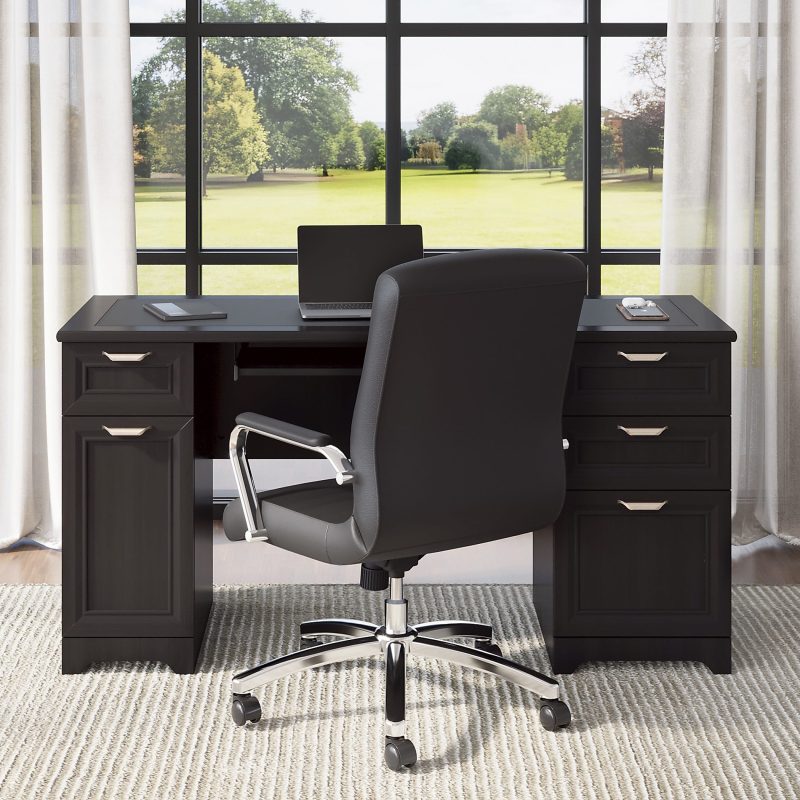 Realspace® Magellan 59"W Manager's Computer Desk, Classic Cherry - Espresso,58-3/4 in.