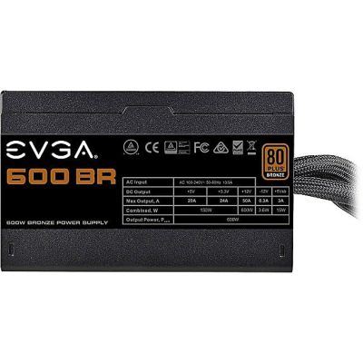 EVGA 600BR Power Supply - Internal - 120 V AC, 230 V AC Input - 3.3 V DC, 5 V DC, 12 V DC Output - 600 W - 1 +12V Rails - 1 Fan(s) - ATI CrossFire Supported - NVIDIA SLI Supported - 85% Efficiency