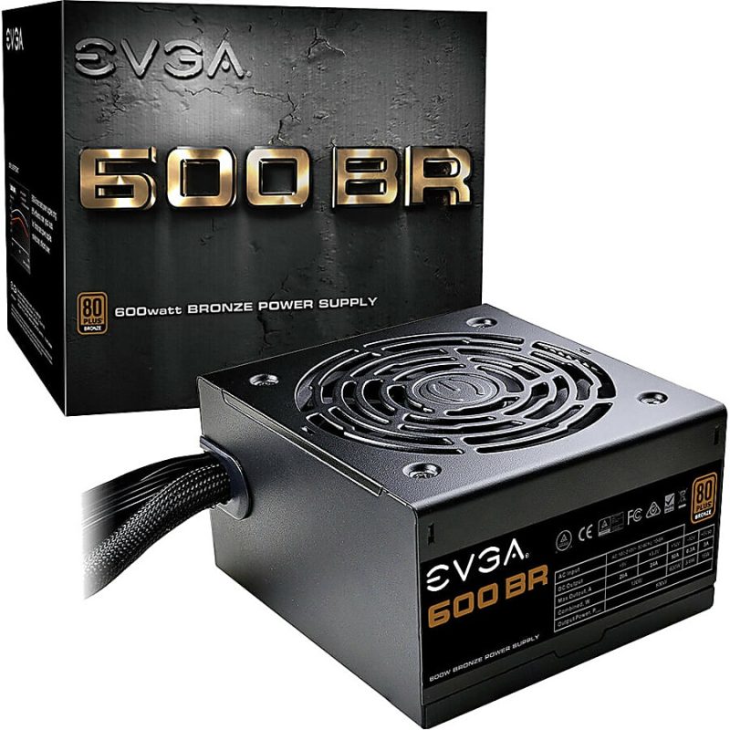 EVGA 600BR Power Supply - Internal - 120 V AC, 230 V AC Input - 3.3 V DC, 5 V DC, 12 V DC Output - 600 W - 1 +12V Rails - 1 Fan(s) - ATI CrossFire Supported - NVIDIA SLI Supported - 85% Efficiency - Image 5