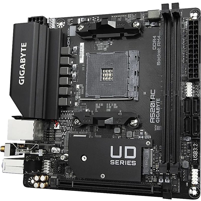 Gigabyte Ultra Durable A520I AC Desktop Motherboard - AMD Chipset - Socket AM4 - Mini ITX - Ryzen 3, Ryzen 5, Ryzen 7, Ryzen 9, Ryzen 3 PRO, Ryzen 5 Pro, Ryzen 7 PRO, Ryzen 9 PRO Processor Supported - 64 GB DDR4 SDRAM Maximum RAM - DIMM, UDIMM - Image 4