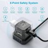 Cube Surge Protector Power Strip with usb ports 10ft extension cord with multiple outlets Black - Space Saving 9 outlet usp power strip: 5 AC Outlets, 3 USB Ports, 1 USB-C Port, Surge Protected, On/Off Switch - Image 7