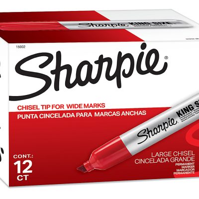 Sharpie® King-Size™ Permanent Markers, Black, Pack Of 12 - Red,12