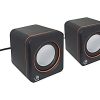 Manhattan 2600 Series Speaker System, Small Size, Big Sound, Two Speakers, Stereo, USB power, Output: 2x 3W, 3.5mm plug for sound, In-Line volume control, Cable 0.9m, Black, Three Year Warranty, Box - Speakers - for PC - 3 Watt - black - Image 3