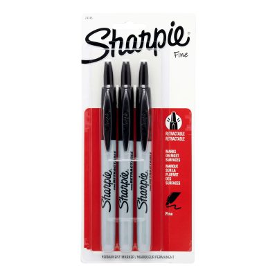 Sharpie® Retractable Permanent Markers, Fine Point, Black, Box Of 12 - Black,3