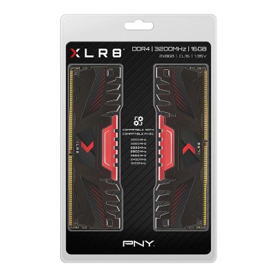 PNY 16GB XLR8 Gaming DDR4 3200MHz Desktop Memory, MD16GK2D4320016AXR