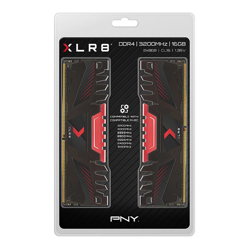 PNY 16GB XLR8 Gaming DDR4 3200MHz Desktop Memory, MD16GK2D4320016AXR