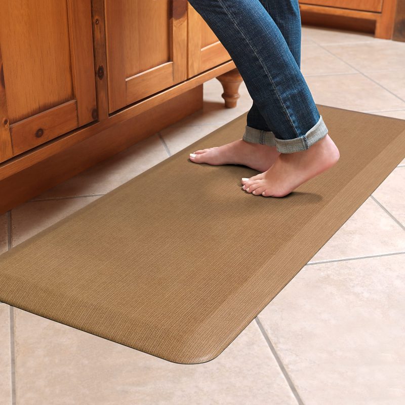 GelPro NewLife Designer Comfort Grasscloth Anti-Fatigue Floor Mat, 20" x 48", Khaki - Image 2