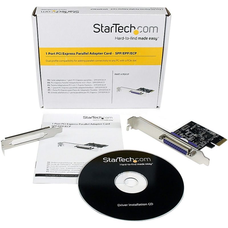 Line StarTech.com 1-Port Parallel PCIe Card, PCI Express to Parallel DB25 LPT Adapter Card, Desktop Expansion Controller for Printer, SPP/ECP - Parallel PCIe card controller w/ DB25 parallel port - SPP/Byte/ECP modes - Image 5