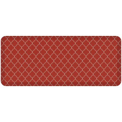 GelPro Designer Comfort Polyurethane Anti-Fatigue Mat For Hard Floors, 20” x 48”, Trellis Red