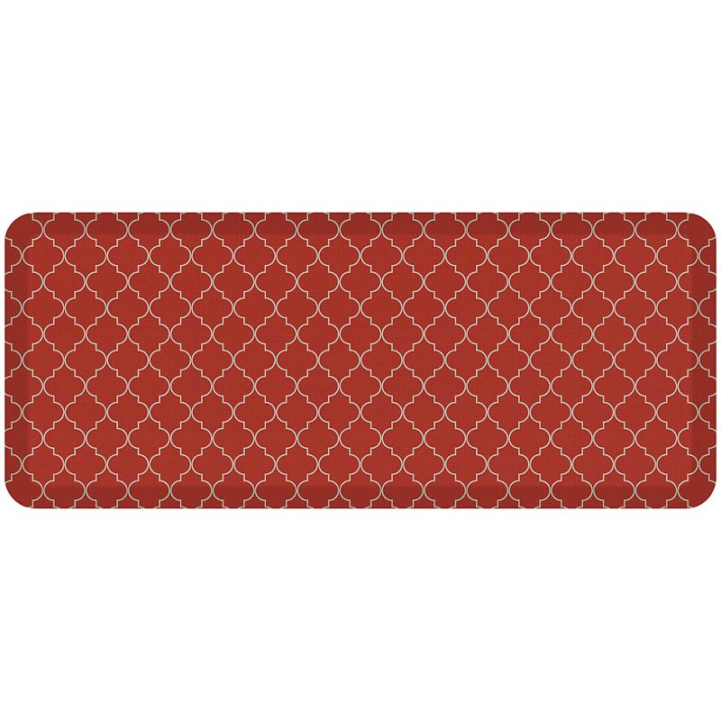 GelPro Designer Comfort Polyurethane Anti-Fatigue Mat For Hard Floors, 20” x 48”, Trellis Red