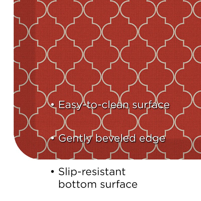 GelPro Designer Comfort Polyurethane Anti-Fatigue Mat For Hard Floors, 20” x 48”, Trellis Red - Image 3