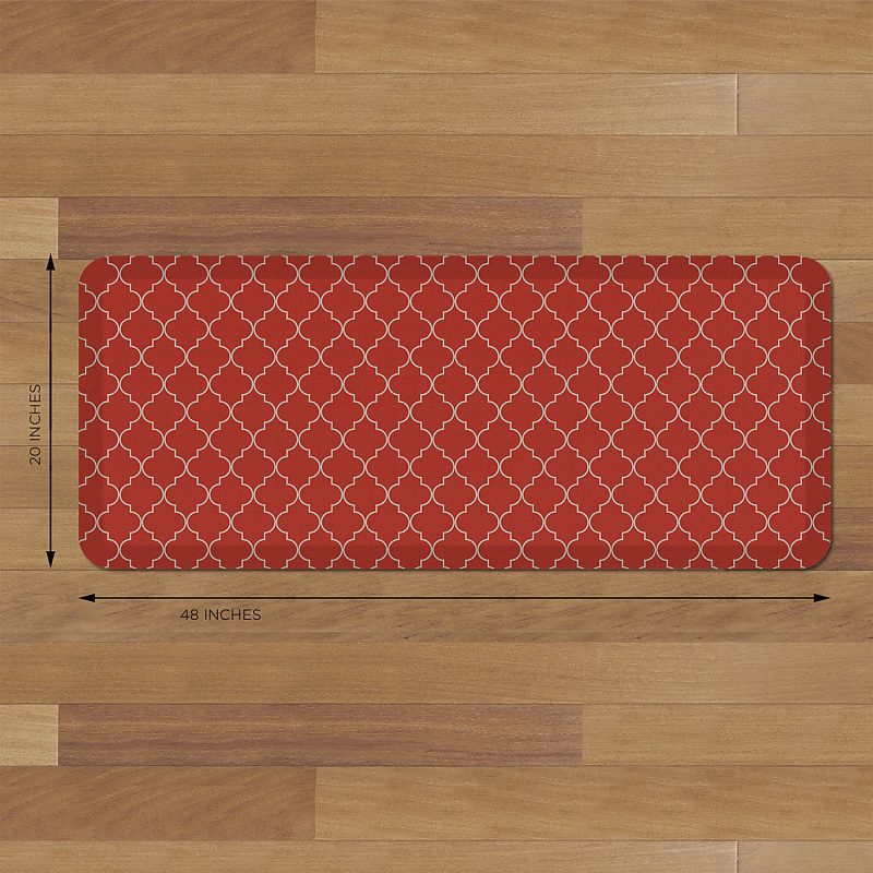 GelPro Designer Comfort Polyurethane Anti-Fatigue Mat For Hard Floors, 20” x 48”, Trellis Red - Image 4