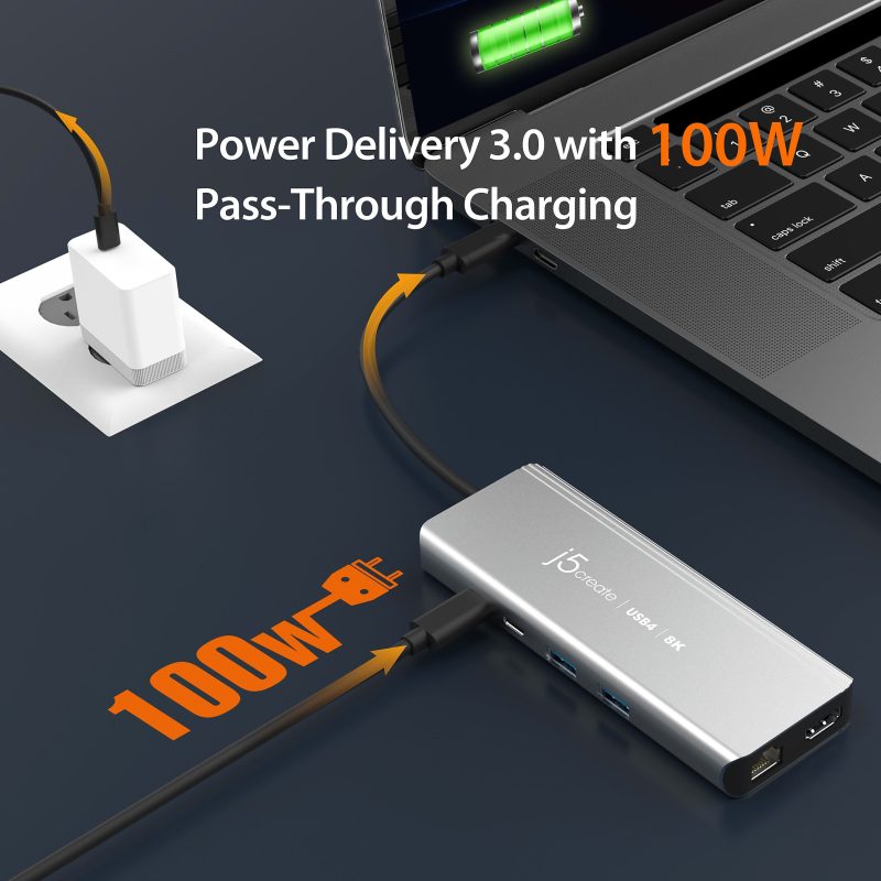 j5create USB4 8K Multi-Port Hub, Space Gray, JCD403 - Image 5