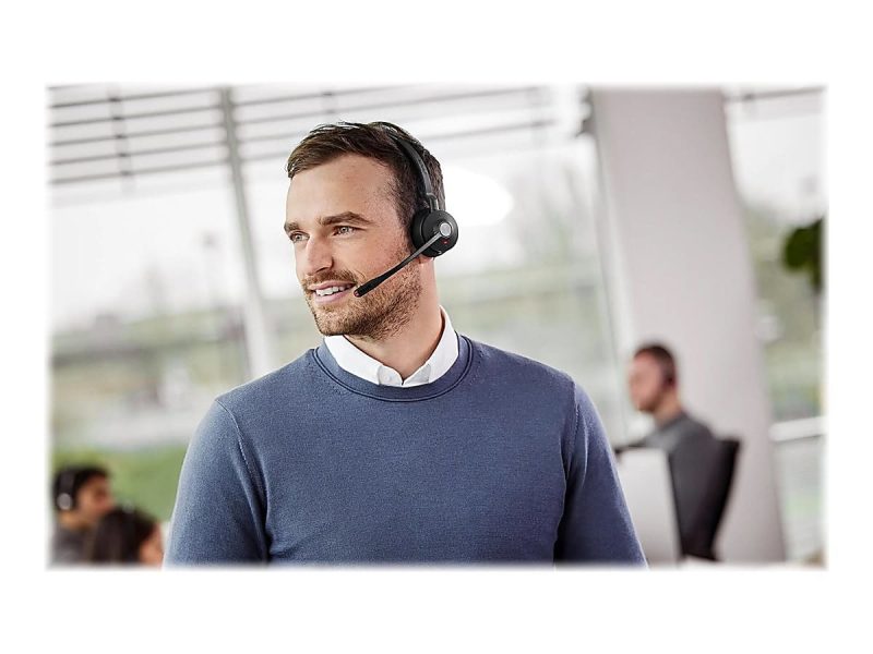 Jabra Engage 55 Headset - Stereo - USB Type A - Wireless - DECT - 492.1 ft - 40 Hz - 16 kHz - On-ear - Binaural - Open - Noise Cancelling, Uni-directional, MEMS Technology Microphone - Black - Image 4