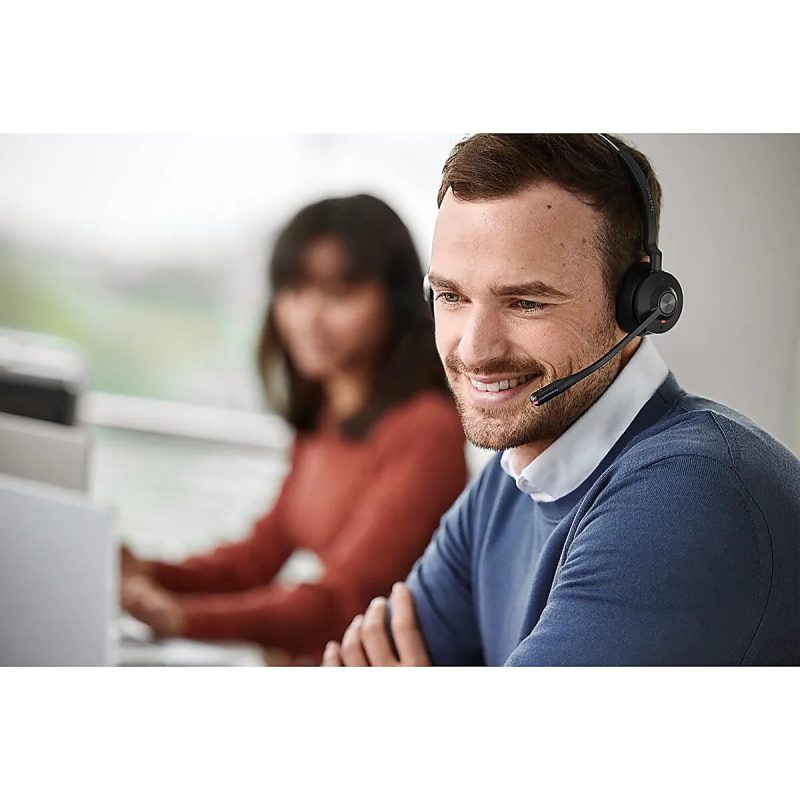 Jabra Engage 55 Headset - Stereo - USB Type A - Wireless - DECT - 492.1 ft - 40 Hz - 16 kHz - On-ear - Binaural - Open - Noise Cancelling, Uni-directional, MEMS Technology Microphone - Black - Image 5